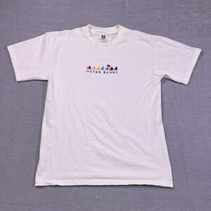 Cotton Park Mens White Outer Banks Soft Short Sleeve Graphic T-Shirt Size L